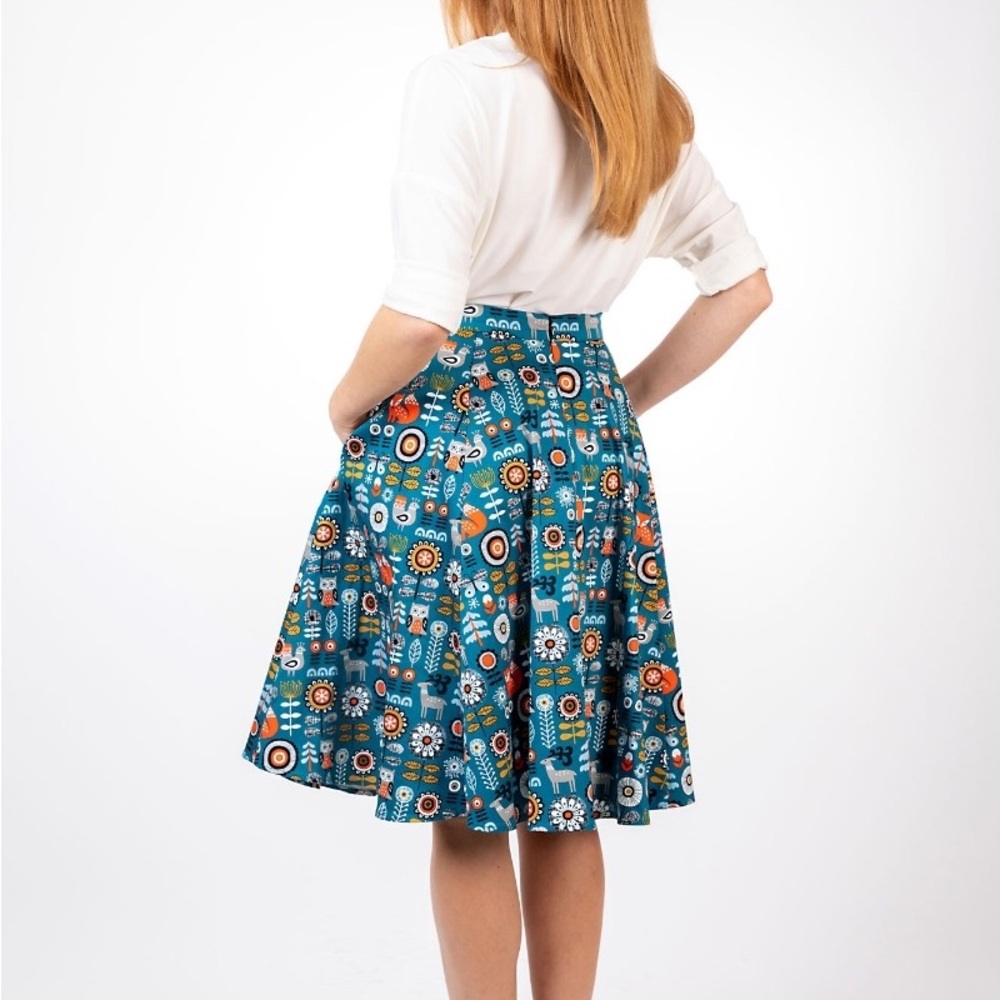 Eva Rose | Fit & Flare Woodland Animal Print Skirt